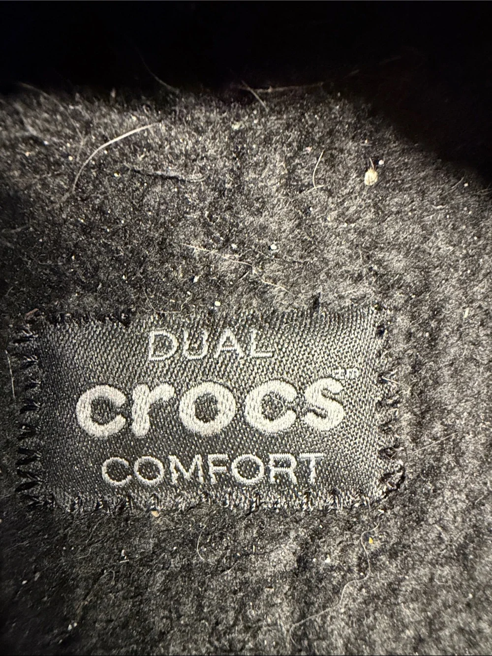 CROCS Black Fleece-Lined Slip-On Clogs